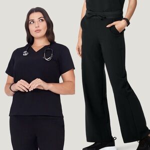 Mandala Scrub Set, One Pocket Top and Drawstring Flare Pants